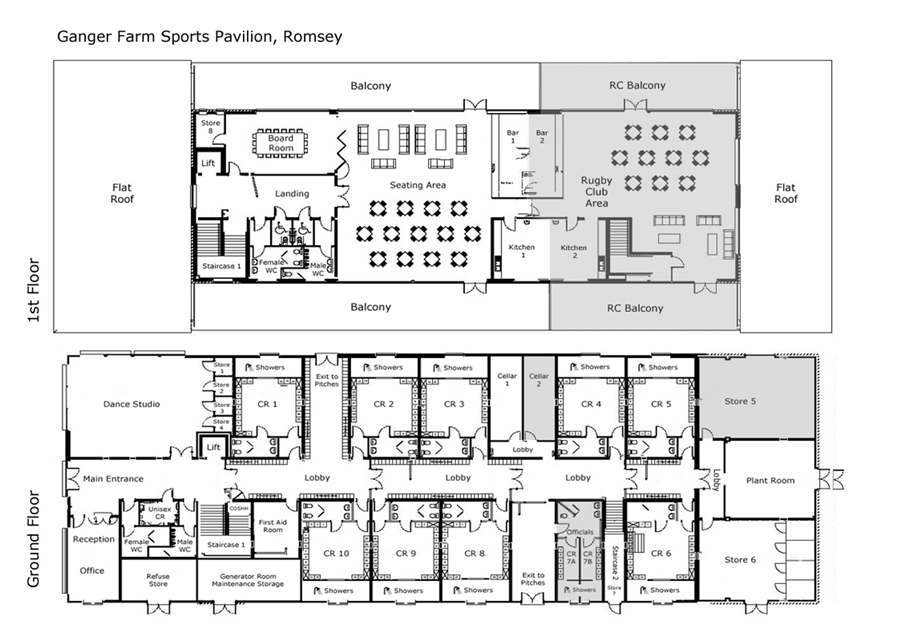 The plans for both floors of Ganger Farm